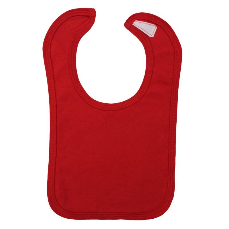 2-Ply Interlock Solid Red Infant Bib