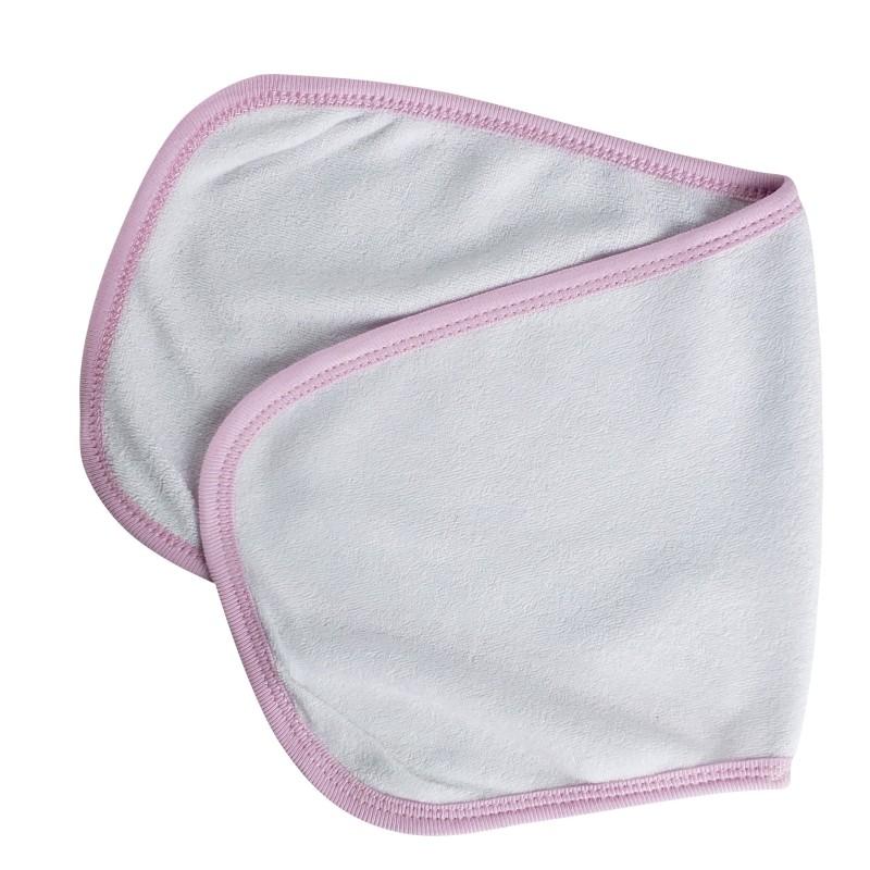 2-Ply Terry Burp Cloth White with Pink Trim