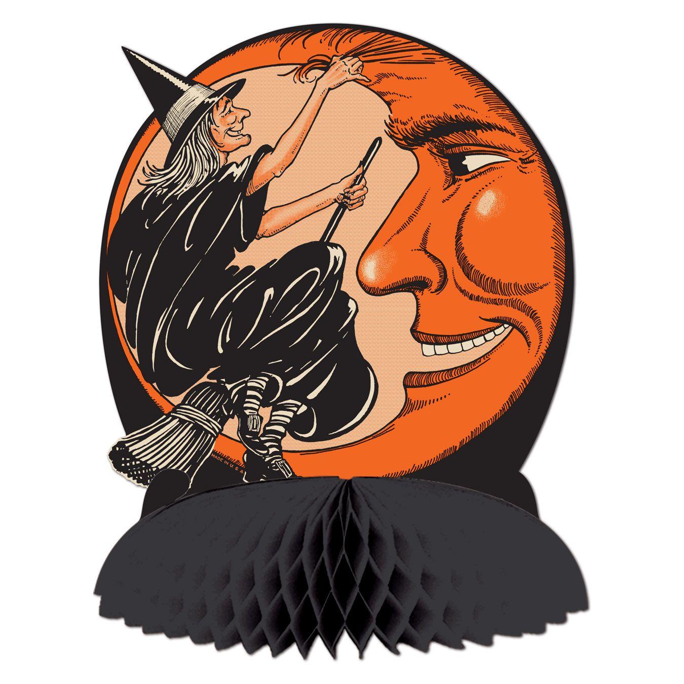 Vintage Hllwn Witch & Moon Centerpiece image