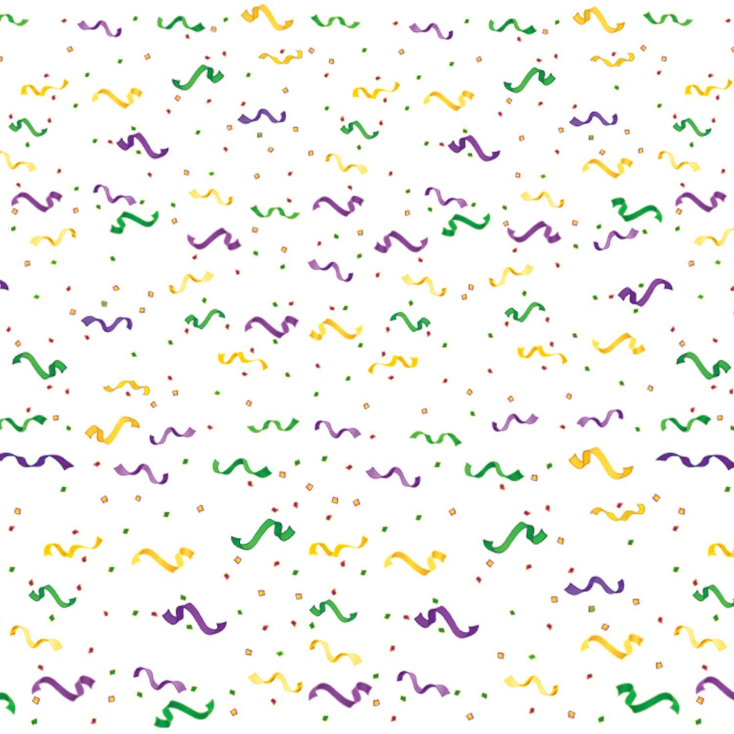 Mardi Gras Confetti & Serpentine Border image