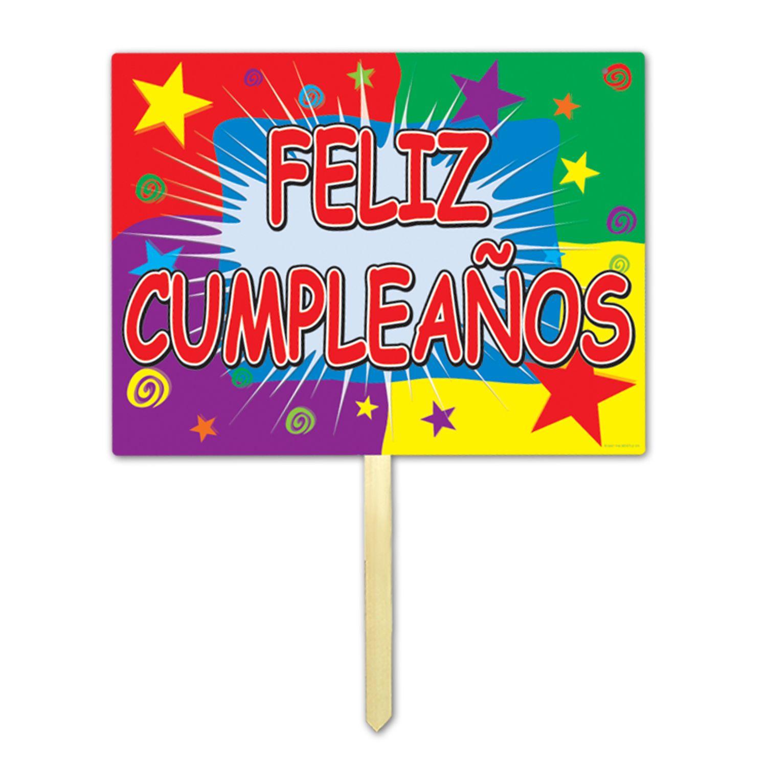 Plastic Feliz Cumpleanos Yard Sign