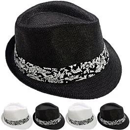 Dozen Wholesale Thin Brimmed Straw Trilby Fedora Hats