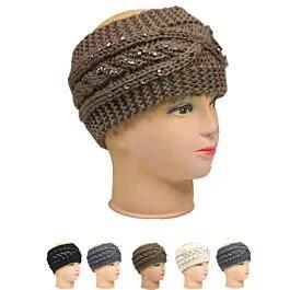Crochet Cable Knitted Woolen Winter Headbands for Women image