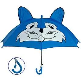 Blue Charming Rabbit Umbrella with Whistle for Kids image