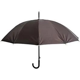 Dark Brown Plain Umbrella with Crook Handle image