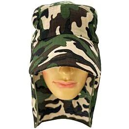Camouflage Sun Summer Caps for Men - Wide Visor with Neck Flap image
