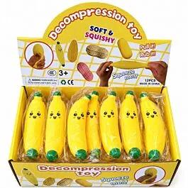 Dozen Wholesale Mini Squishy Banana Stress Balls - Trendy Stress Relief Toys image