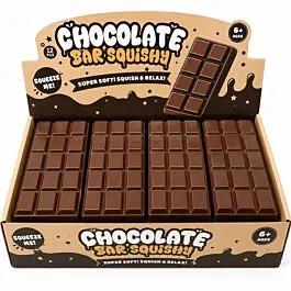 Dozen Wholesale Squishy Chocolate Bars - Trendy Stress Relief Toys image