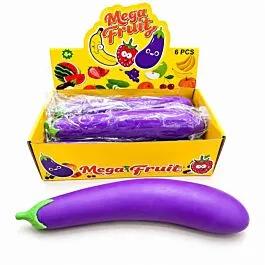 6 pcs Wholesale XXL Eggplant Squishy Stress Toys - 15 inch Giant Stretch Squishies image