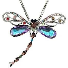 Ethereal Prism Dragonfly Diamond Pendant Necklaces image