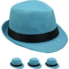 Dozen Wholesale Turquoise Blue Trilby Fedora Hats