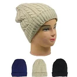 Plain Knitted Woolen Beanie Hats for Women image