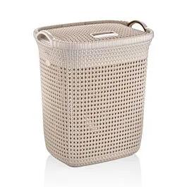 Wholesale Laundry Hampers - Beige Knit Look with Lid 13.7 Gal | 4 pcs