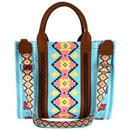 Light Turquoise Country Style Tote Bags with Handbag and Shoulder Bag Design image