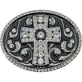 Rhinestone Cross Men's designer belt buckles image