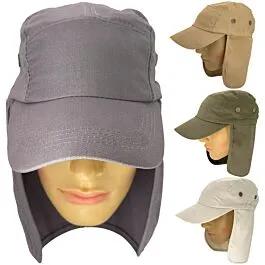 Sun Protection Outdoor Caps with Neck Flap - Unisex and Mix Colors image