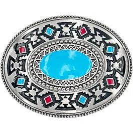 Native Style Turquoise Bead Belt Buckle image