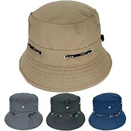 Plain Solid Colors Men Cotton Bucket Hat - Adjustable Size image