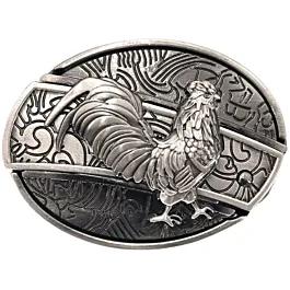 Silver Rooster Hidden Knife Belt Buckles image