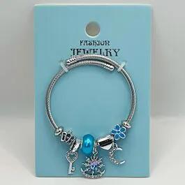 Stainless Steel Charm Bracelet with Blue Ocean Star Design image