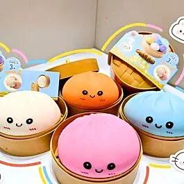 Dozen Wholesale Squishy Dumpling Balls - Trendy Stress Relief Toys image