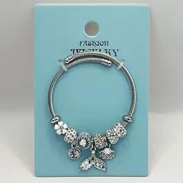 Stainless Steel Charm Bracelet with Rhinestone Oceanic Gemstones Design image