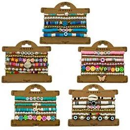 6-Layered Trendy Friendship Bracelets Set - Love & Enjoy | 60 Pcs in Set | Without Display image
