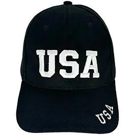 USA Embroidered Black Baseball Cap image