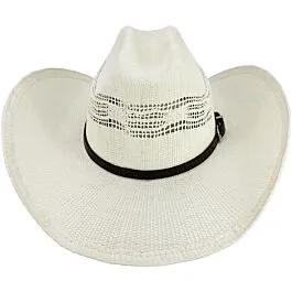 White Cowboy Hats with Quality Plain Leather Band - Cattleman Crown image