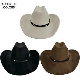Felt Cowboy Hats with Diamond Western Plain Hatband - Brown, Cream & Black image