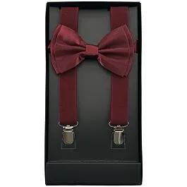 Burgundy AB Suspenders and Bowtie Set image