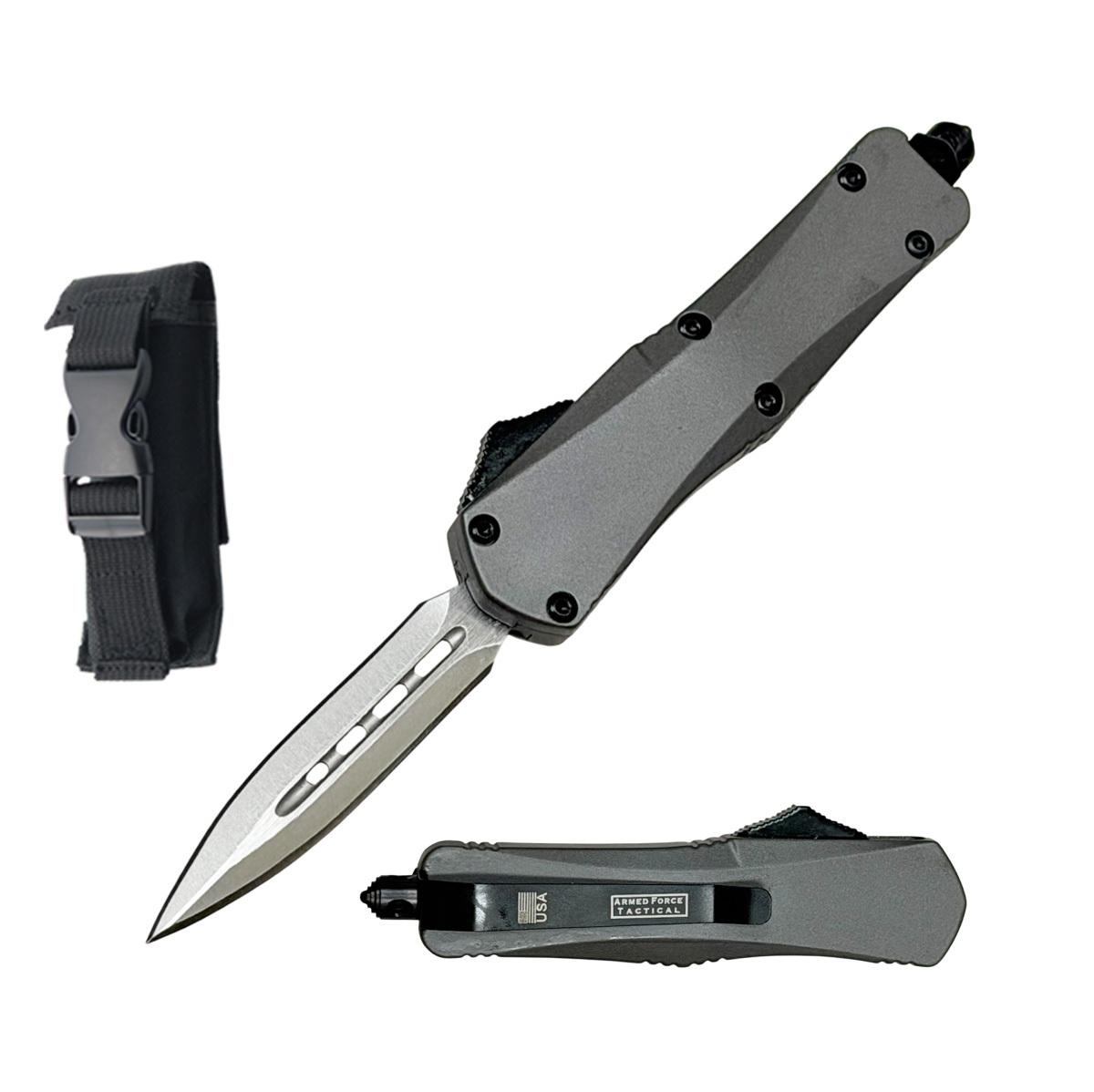 6.75" Grey Tactical Recon OTF Combat Knife Dagger Blade