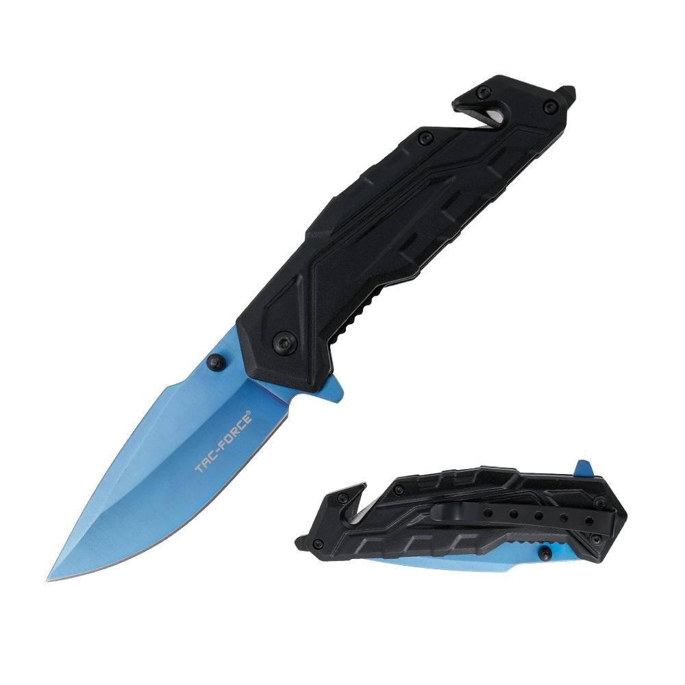 8.85" Rescue Style Tac Force Spring Assist Knife | Blue image