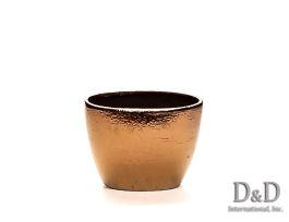 Ceramic Eye Vase Copper 10" X 4.5" Opening X 8" Height image
