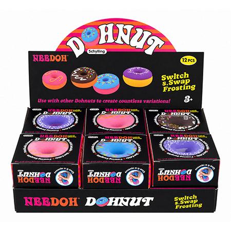 12-pc. Squishy Neon Colored Dohnut Sensory Squeeze Stress Relief... image