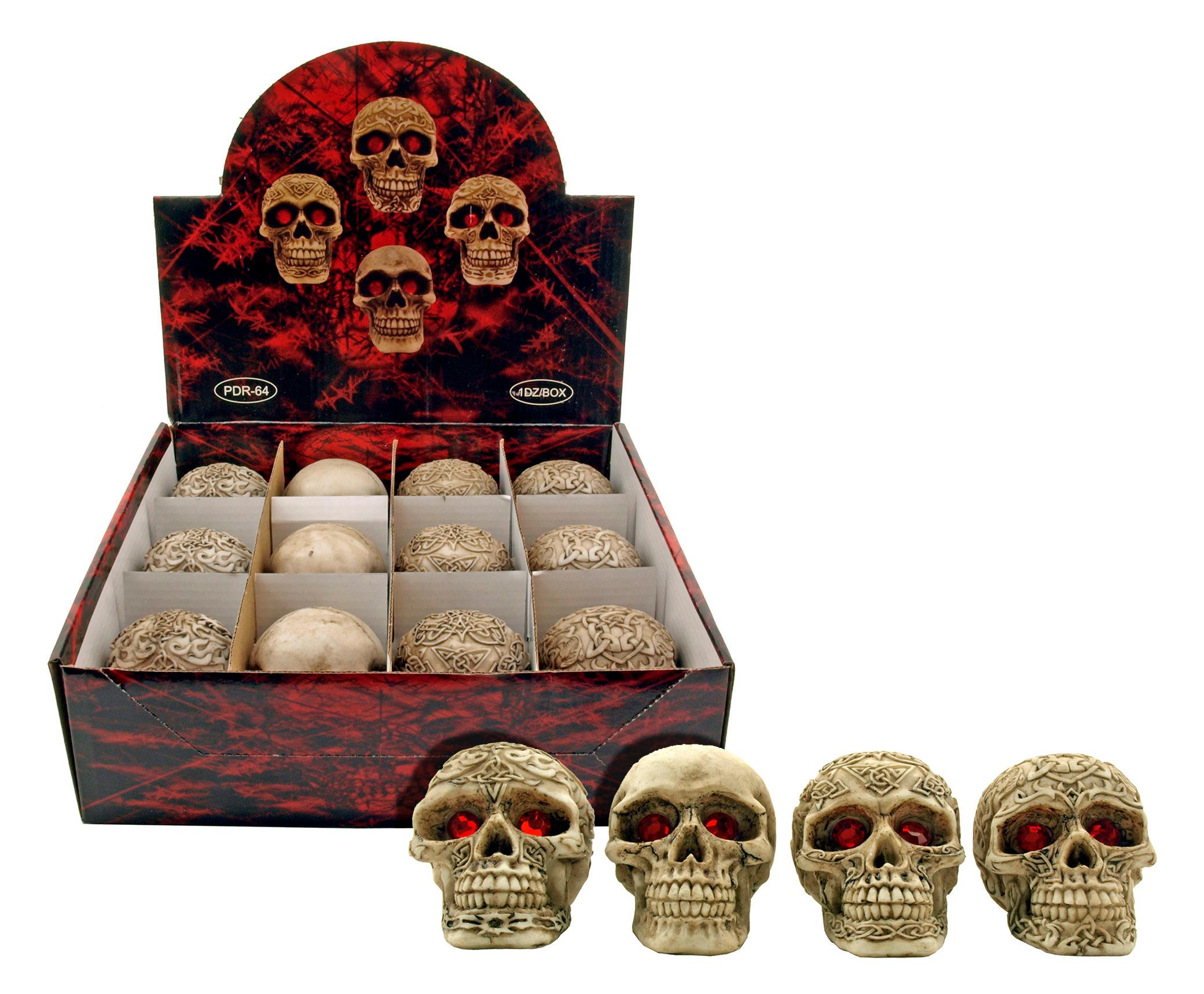 12-pc. Assortment of 3" Aztec Civilization Death's Head Skeleton... image
