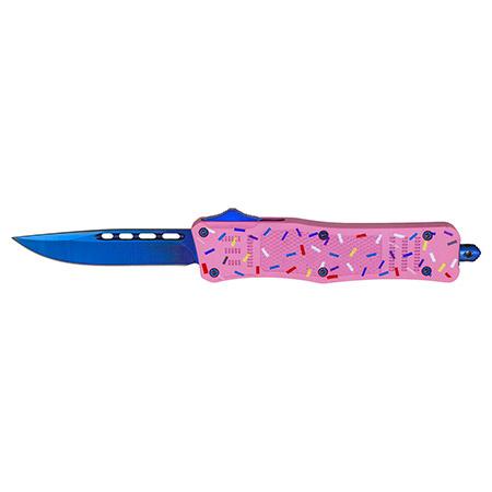 4.5" Pink Ice Cream Sprinkles Tactical OTF Out the Front Pocket... image