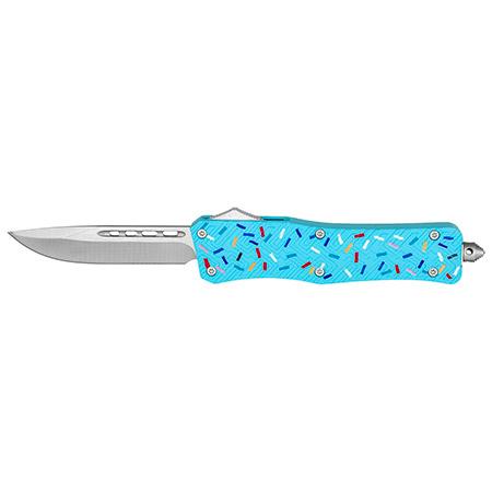 5.25" Blue Cotton Candy Sprinkles OTF Out the Front Pocket Knife -... image