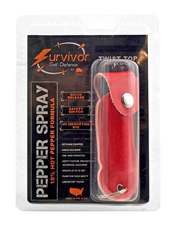 1/2 Ounce Survivor Pepper Spray Keychain - Red image