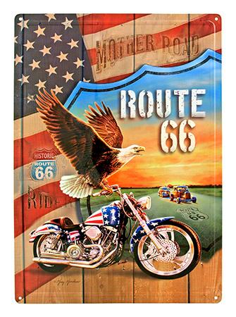 Route 66 Mother Road Metal Tin Sign image