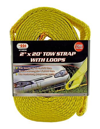2" x 20' Ultra Heavy Duty Tow Strap with Loops - IIT image