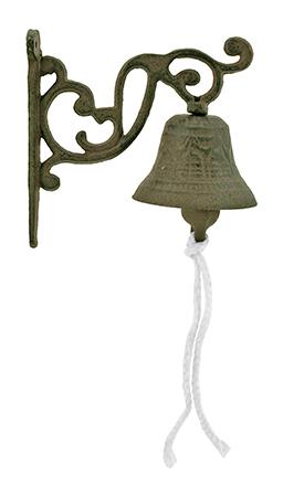 3" Cast Iron Antique Rope Pull Doorbell or Dinner Bell - Valley image