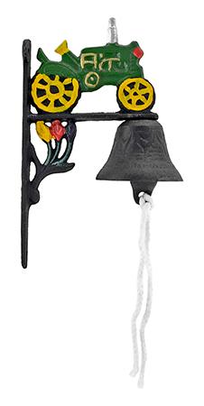 3" Cast Iron Tractor Rope Pull Vintage Doorbell and Dinner Bell -... image