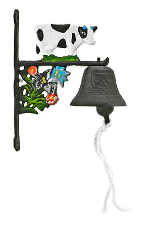 3" Cast Iron Cow Rope Pull Vintage Doorbell - Valley image