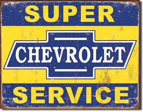Chevrolet Super Service Tin Sign image