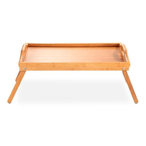 Bed Tray Table Breakfast Tray Bamboo Folding Bed Table Serving Snack Tray Desk with Handles image