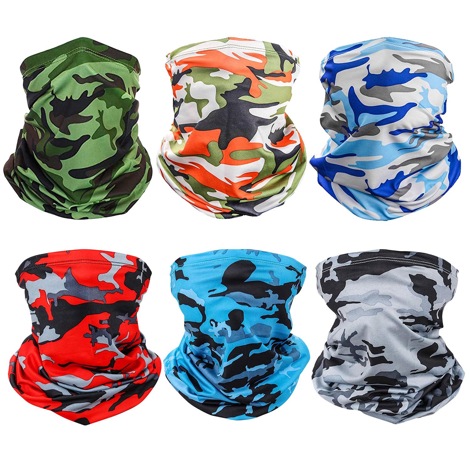 6Pcs Summer Neck Gaiter UV Sunscreen Protection Face Mask Scarf Breathable Cooling Shield Coverings For Cycling Hiking Fishing Running Motorcycle image