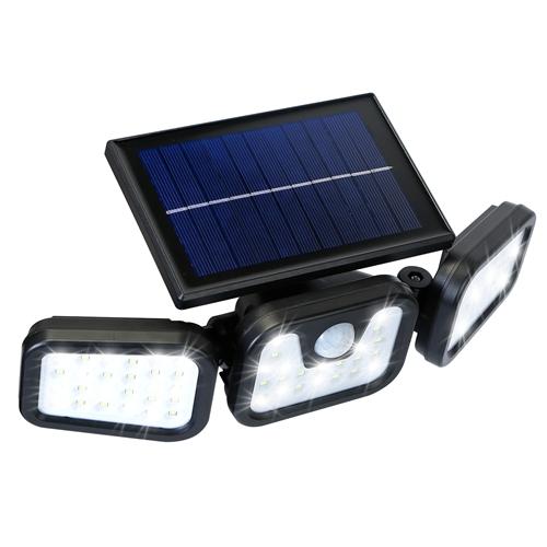 Solar Wall Lamp 74 LEDs 3 Adjustable Head Motion Sensor Flood Light IP65 Waterproof Security Light Outdoor 270° Wide Angle Light For Garage Front Door image