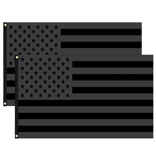 All Black American Flag 3x5FT UV Protection Black US Flag Double Side Printing Fade Resistant Black USA Flag with Brass Grommets image