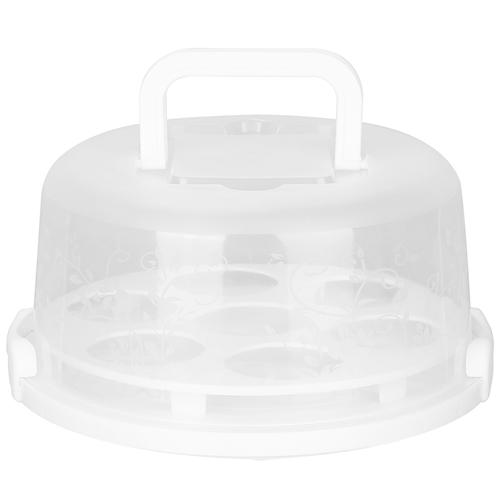 10in Cake Storage Container with Handle Plastic Cake Box Cupcake Storage Box Container Carrier image